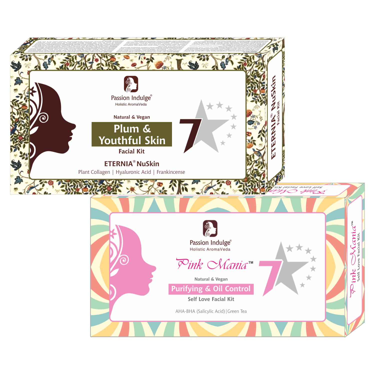 Eternia Nuskin 7 Star & Pinkmania 7 Star Facial Kit PACK OF 2 - For Anti-ageing & Oil controlling Skin| Reduce Fine lines, Wrinkles & Acne - passionindulge
