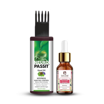 Hair Fall Control Combo Kit- With Rosemary Essential oil Activator 10ml & Neuropassit NTstress Hair fall control & Cooling oil 100ml