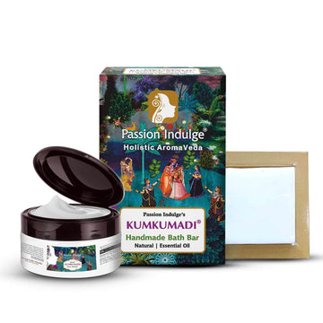 Kumkumadi Natural Handmade Bath Bar & Kumkumadi Natural Face Mudd Pack (250 gm) For Skin Glow, Shine & Brightness with Saffron, Vetiver and 16 Herbs