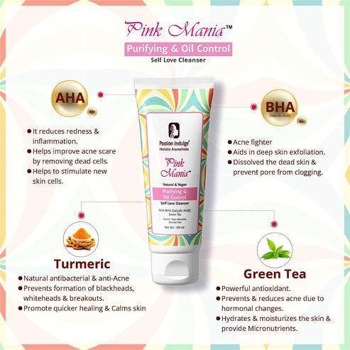 Salicylic acid Acne Control Kit - Pinkmania Cleanser, Serum & Moisturizer - passionindulge