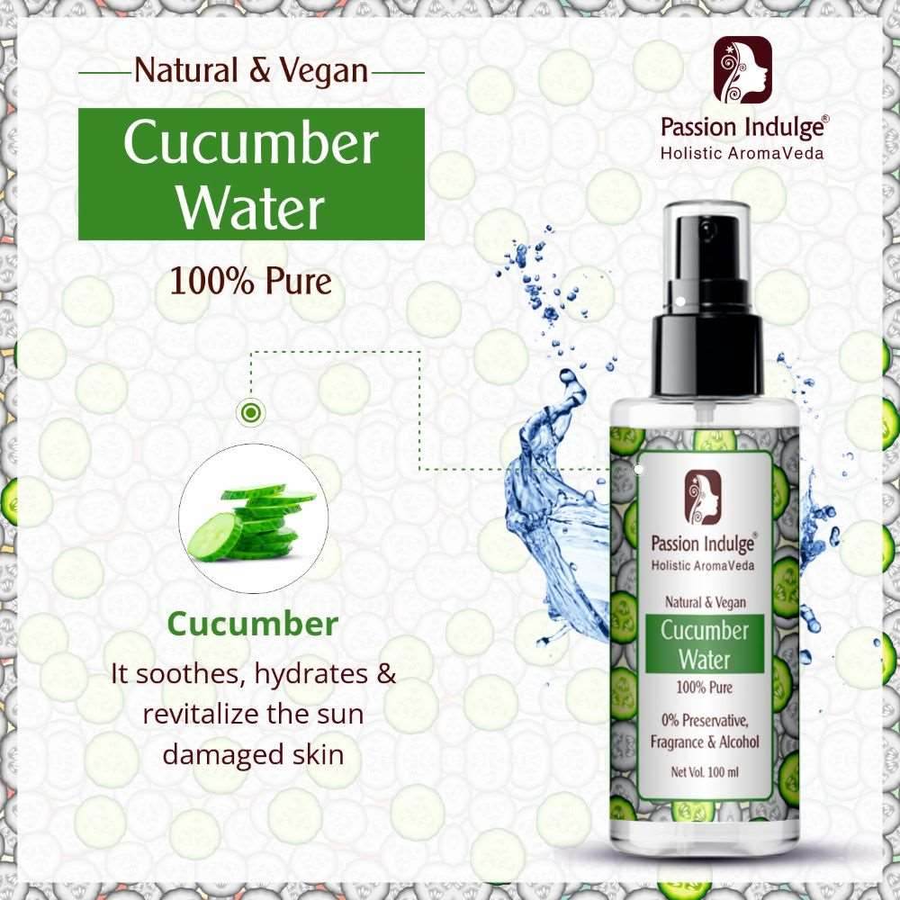 Cucumber Water | Makeup Remover 100ml | Acne Removal & Reduce Skin Inflammation | Moisturizer with Cooling Agent Cucumber - passionindulge