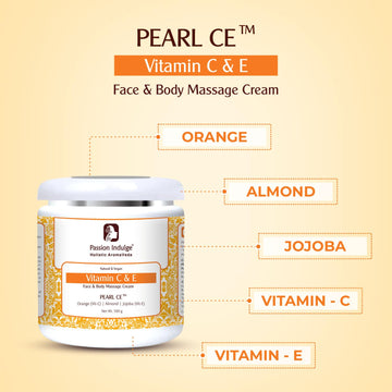 Professional PEARL CE Pro Face & Body Massage Cream -500 gm | Massage cream for Face glow Suitable for All Type Skin
