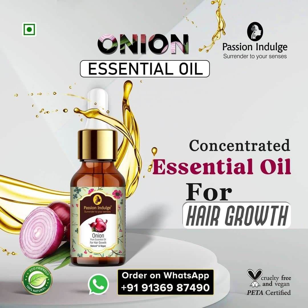 Moroccon Argan Carrier Oil - 60ml For Skin & Hair | Onion Essential Oil 10ml Helps for Hair Growth And Hair Fall Control | Natural & Vegan | All Hair Type - passionindulge