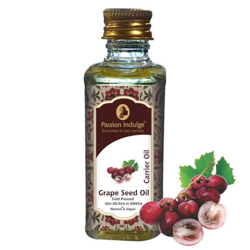 Grape Seed Carrier Oil 60ml | Dark Circles | Promote Hair Growth | Reduce Hair Loss | Face and Skin Care | Carrier Oil | Natural & Vegan | All Skin Type - passionindulge
