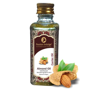 Almond Carrier Oil - 60ml | Badam Tail for Itchy Scalp & Removes Dandruff | Cold Pressed | Moisturizers | Skin Hair Oil | Ayurvedic & Vegan | Natural | All Skin & Hair Types - passionindulge
