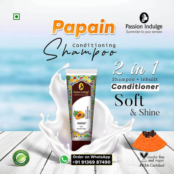 Hair Proteinz Spa Inbuilt Protein Booster 100gm | Nutrition for Hair | Repair Damaged Hair | & Papain Conditioning Shampoo 200ml | Hair Fall Control | Soft & Shine Hair | Natural