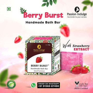 Handmade Bath Bar Soap Berry Burst - each 100gm | Natural & Vegan | Aromatherapy | Peta Certified( Pack of 3 )