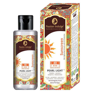 Pearl Light Natural Sunscreen 100ml | Sun Burn Protection | Sun lightning formula with UV Protection |SPF 40 | Dermatologically Tested | Natural & Vegan