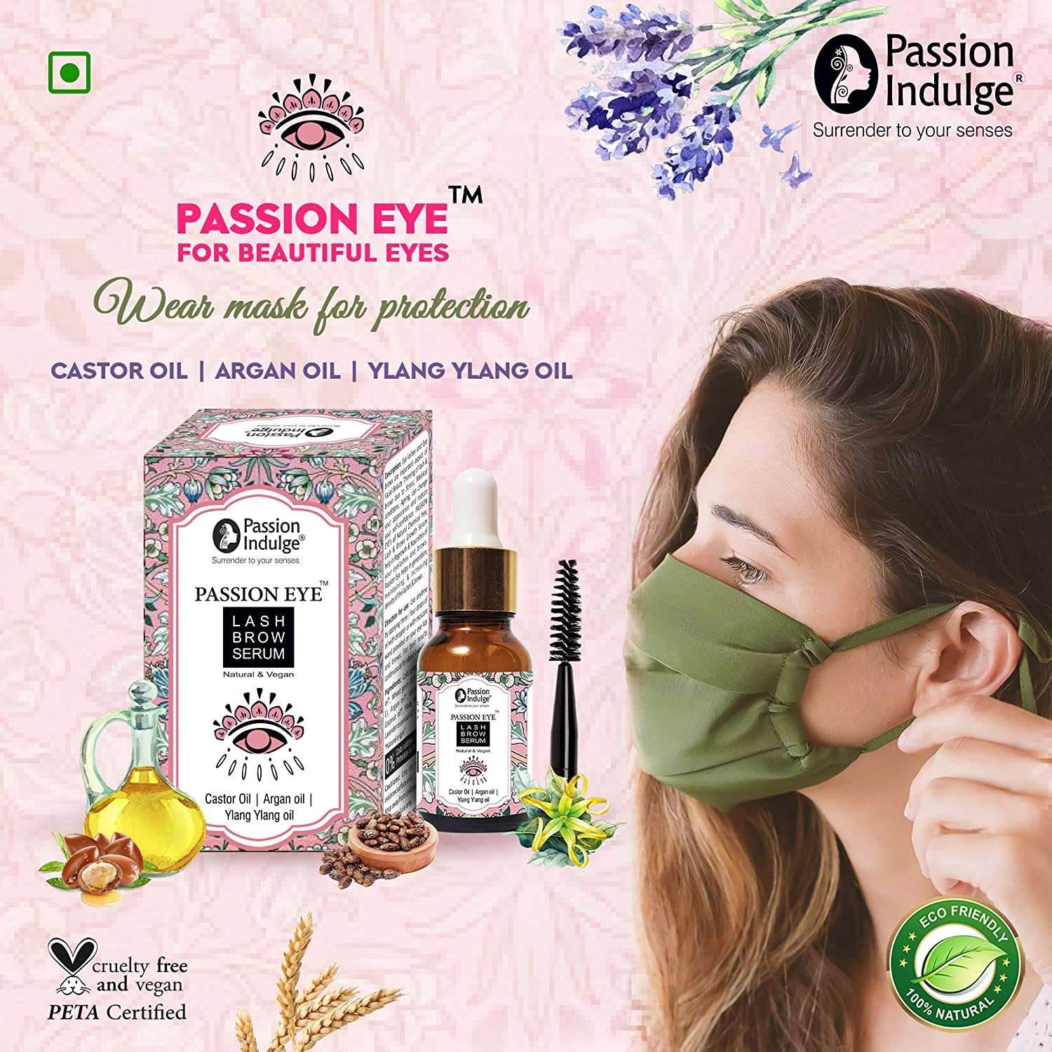 Eye serum for Growth of Eye Lashes and Eye Brow | Eyelash Oil | Eye Brow Oil | Eye Brow Enhancer | Castor Oil for Eye Brow & Eyelashes | 100% Natural Eye Lash & Eye Brow Oil | Natural & Vegan 10ML - passionindulge