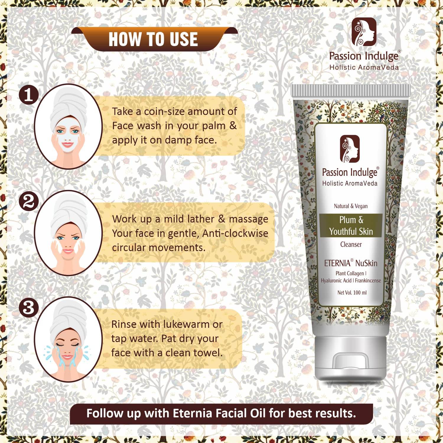 Eternia NuSkin Cleanser 100ml & Eternia NuSkin Face Mudd 200g For Youthful Skin, Anti-Aging | Anti-Wrinkle | Reduces Fine Lines & Wrinkles | Skin Hydration & Nourishes | Healthy Skin With Plant Collagen, Hyaluronic Acid & Frankincense | Natural - passionindulge
