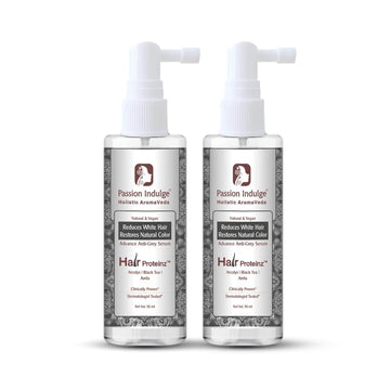 HAIR PROTEINZ ANTI-GREY HAIR SERUM - PACK OF 2 with  Arcolys, Black Tea & Amla | Reduces White Hair | Restore Natural Color