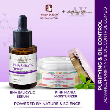 ADVANCE PURIFYING & OIL CONTROL COMBO - Passion Indulge Pink Mania Purifying & Oil Control AHA BHA Face Moisturizer & ACTIHERBZ vitamins BHA Face Serum - passionindulge