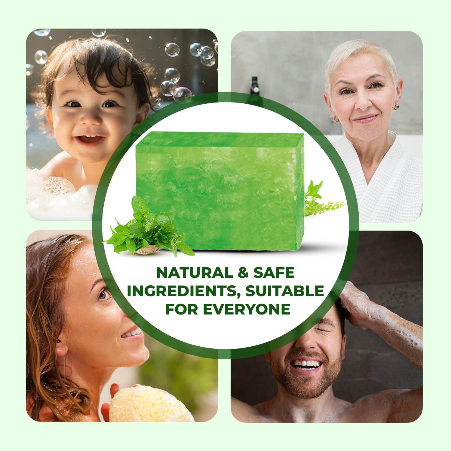 Handmade Bath Bar Basil Soap - pack of 3- each 100gm | Natural & Vegan | Aromatherapy | Peta Certified( Pack of 3 ) - passionindulge