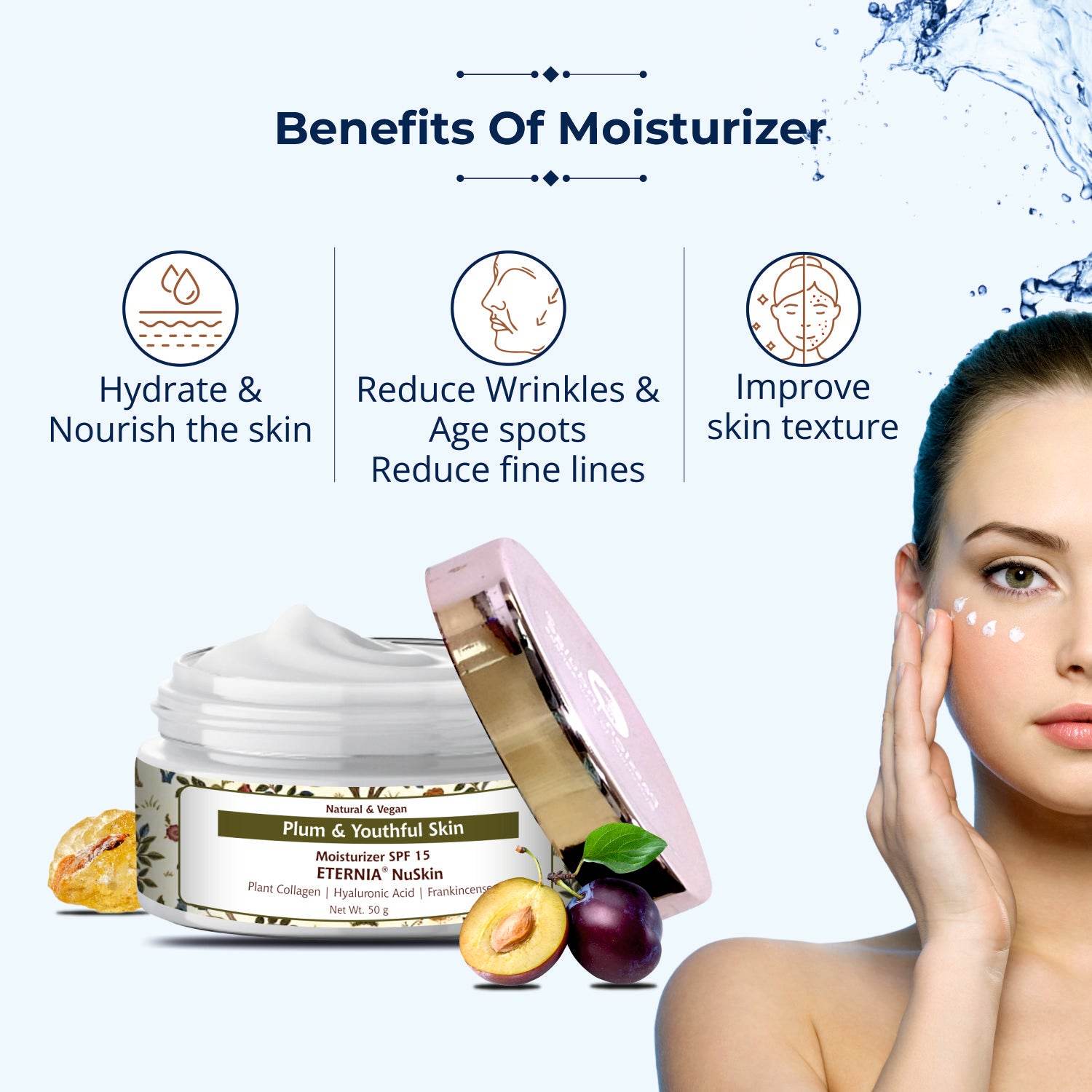ADVANCE ANTI-AGING COMBO - Passion Indulge Eternia NuSkin Moisturizer 50g & ACTIHERBZ vitamins DUAL Hyaluronic Acid Face Serum 30ml - passionindulge