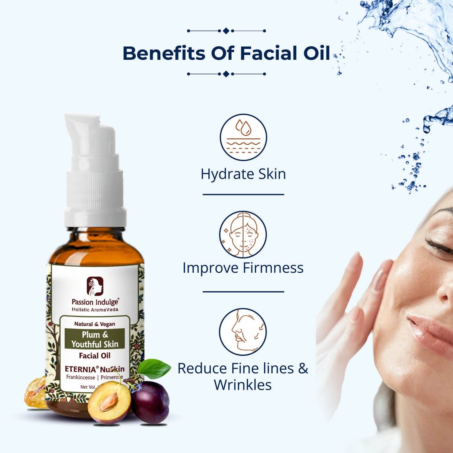 Eternia NuSkin Facial Oil 10ml For Youthful Skin, Anti-Aging | Anti-Wrinkle | Skin Hydration & Nourishes | With Frankincense & Primerose | Natural - passionindulge