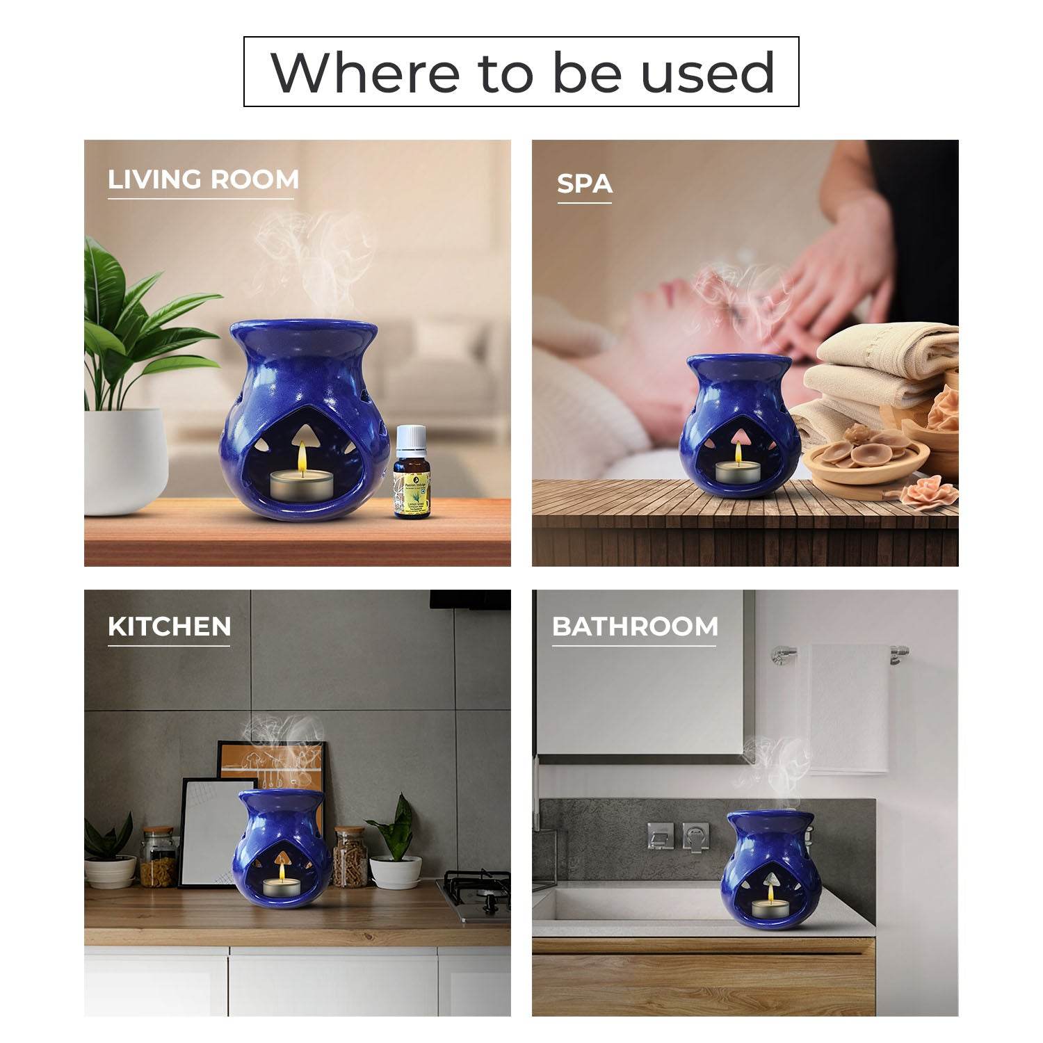 Candle Diffuser | Aromatherapy Diffuser with FREE Pure Lemongrass Essential oil | Natural Aroma Diffuser for Offices, Homes & Spa - passionindulge