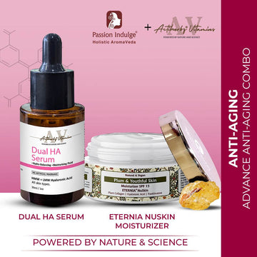 ADVANCE ANTI-AGING COMBO - Passion Indulge Eternia NuSkin Moisturizer 50g & ACTIHERBZ vitamins DUAL Hyaluronic Acid Face Serum 30ml - passionindulge