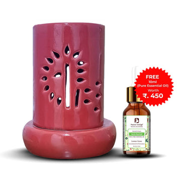 Electric Diffuser with FREE Pure essential oil for Aromatherapy, Banyan Tree Design Diffuser for Offices, Restaurant, Living rooms  (Red)