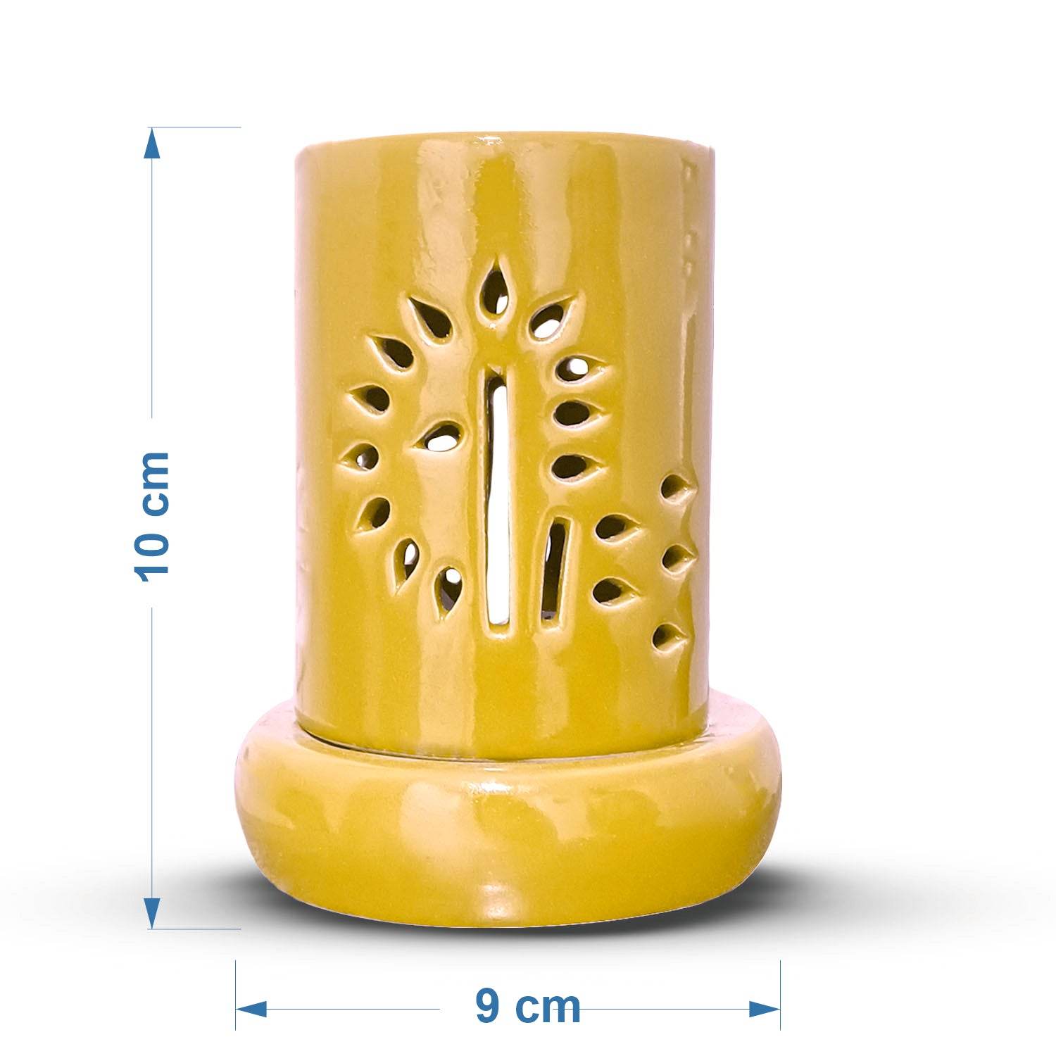 Electric Diffuser with FREE Pure Lemongrass Essential oil l for Aromatherapy, Banyan Tree Design Diffuser for Offices, Restaurant, Living rooms (Yellow) - passionindulge
