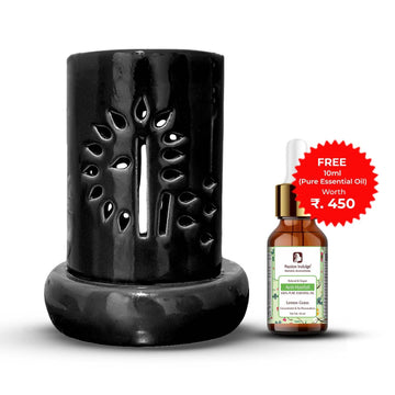 Electric Diffuser with FREE Pure Lemongrass Essential oil  for Aromatherapy, Banyan Tree Design Diffuser for Offices, Restaurant, Living rooms  (Black)