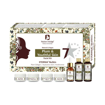 Eternia NuSkin 7 Star Facial Kit For Plum & Youthful Skin With Plant Collagen, Hyaluronic Acid, Frankincense | All Skin Types | Natural & Vegan | professional Kit | ageing kit | anti ageing | everyouth | natural effect | 7 steps | BUY 1 GET 1 FREE