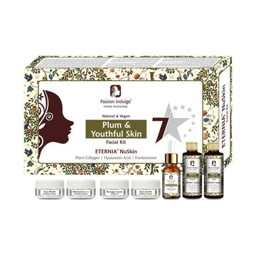 Eternia NuSkin 7 Star Facial Kit For Plum & Youthful Skin With Plant Collagen, Hyaluronic Acid, Frankincense | All Skin Types | Natural & Vegan| ageing kit | anti ageing | everyouth | natural effect | 7 steps - passionindulge