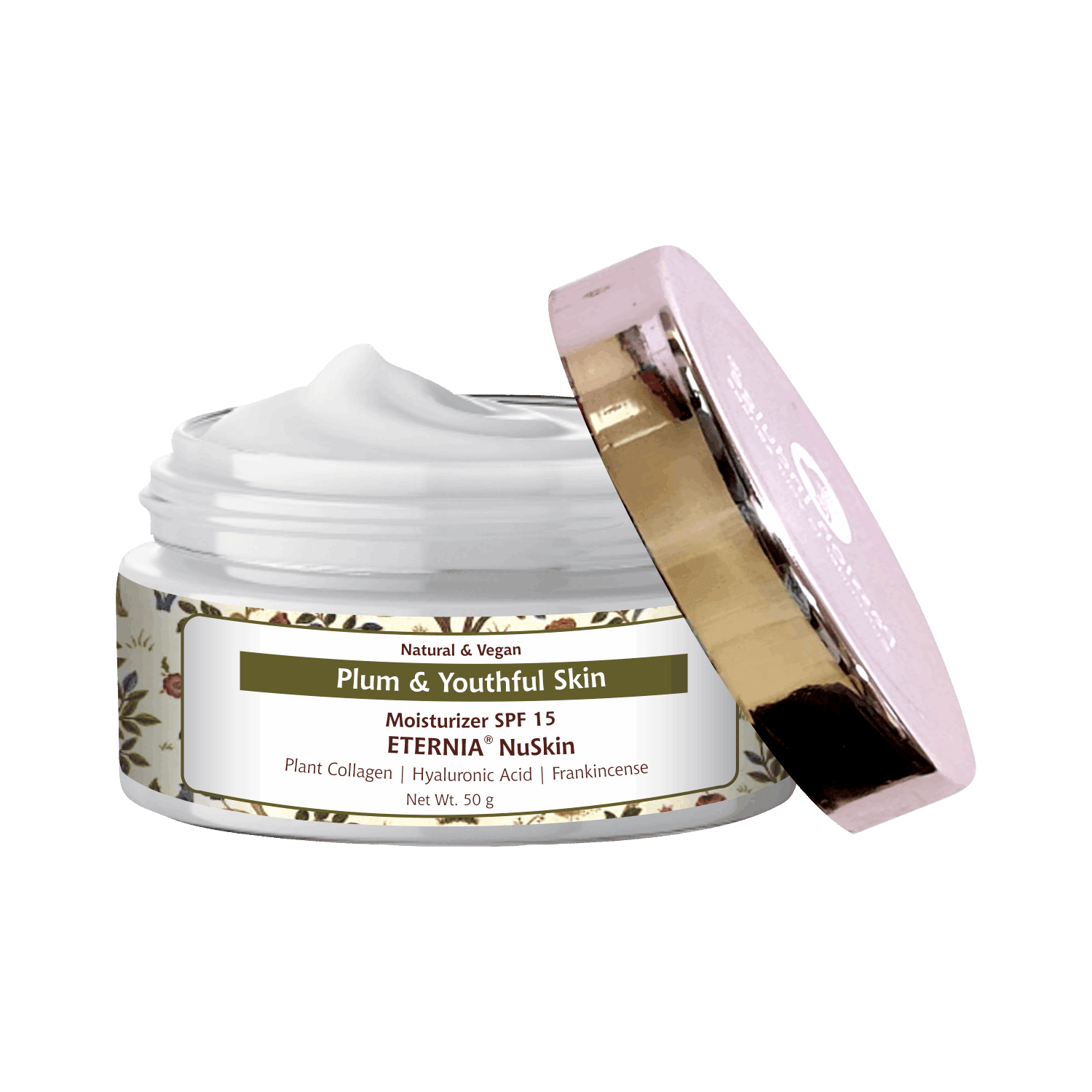 Eternia NuSkin Moisturizer 50gm For Youthful Skin, Anti-Aging | Anti-Wrinkle | Reduces Fine Lines & Wrinkles | Skin Hydration & Nourishes | Healthy Skin | SPF 15 With Plant Collagen, Hyaluronic Acid & Frankincense | Natural - passionindulge
