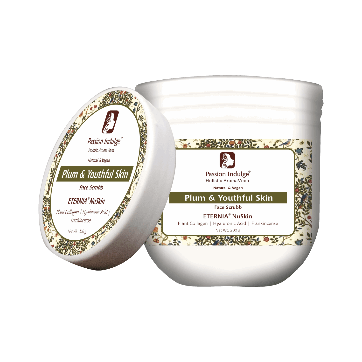 Eternia NuSkin Face Scrubb 200gm For Youthful Skin, Anti-Aging | Anti-Wrinkle | Skin Hydration & Nourishes | With Plant Collagen, Hyaluronic Acid & Frankincense | Natural - passionindulge