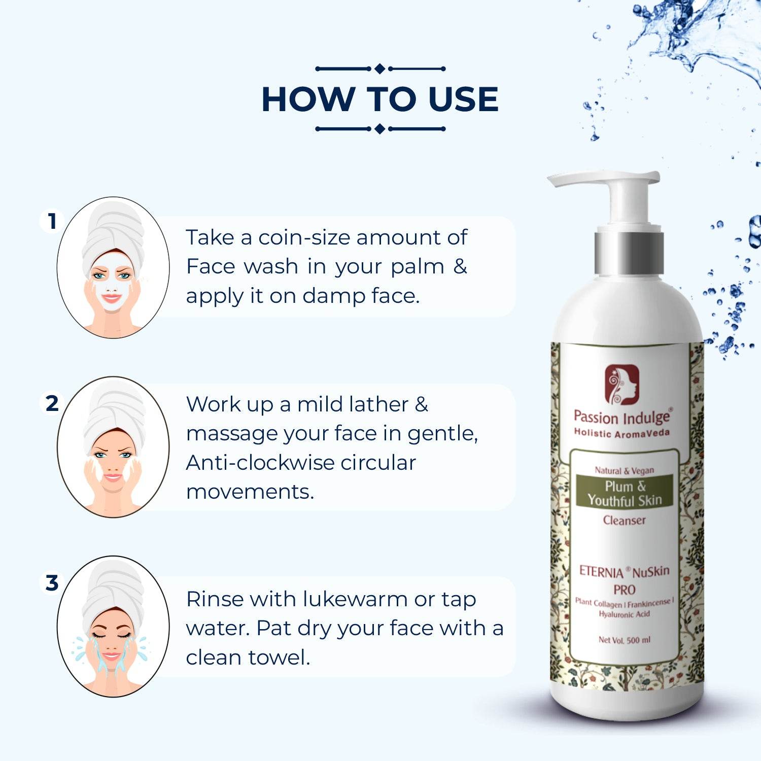 Professional Anti-aging Face Cleanser - Eternia Nuskin PRO |For Plum & Youthful Skin, Reduces Fine lines & Wrinkles -500 ml - passionindulge