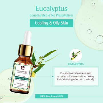 Eucalyptus Essential Oil 10ml for Skin Eruptions, Acne, Beneficial for Oily Skin | Ayurvedic | Natural & Vegan