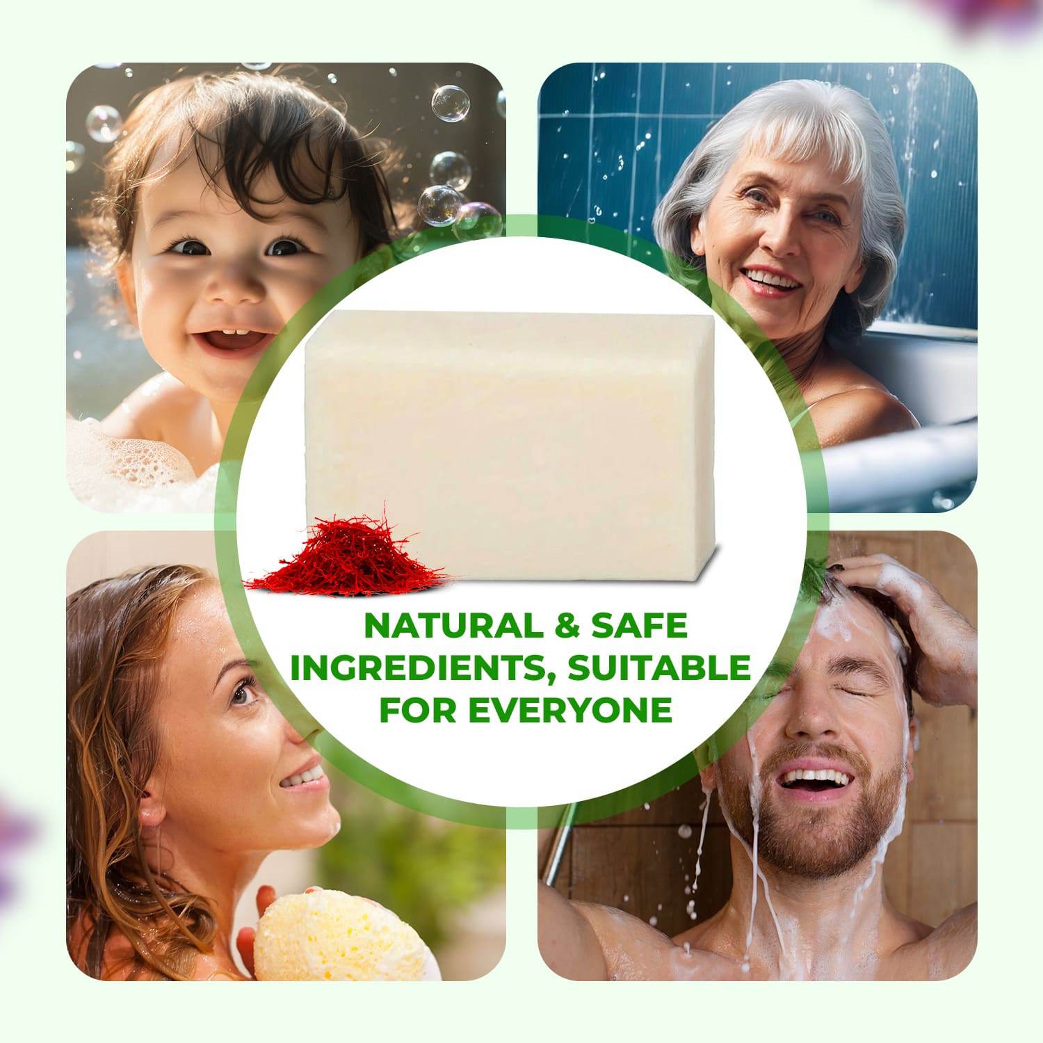 Kumkumadi Natural Handmade Bath Bar- 150 gm| For Skin Glowing, shine, and brightness with Kumkumadi oil, Vetiver Oil & 16 Herbs for All Skin Types - passionindulge