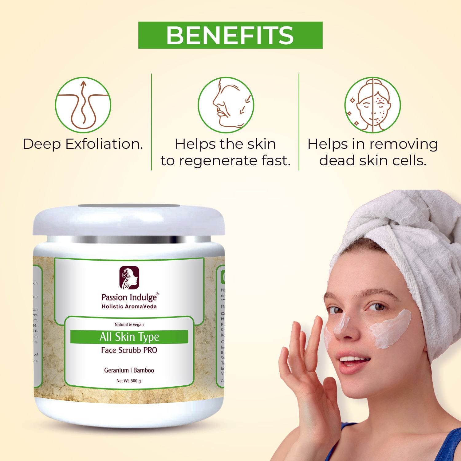 Professional Face Scrubb GERANIUM PRO - 500 gm | Face Scrubb for Dirt, Blackheads and Acne Removal - passionindulge