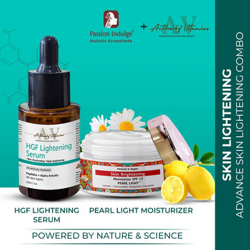 ADVANCE SKIN LIGHTENING COMBO - Passion Indulge Pearl Light Moisturizer 50g & ACTIHERBZ vitamins HGF Advanced aqua based Face Serum 30ml - passionindulge