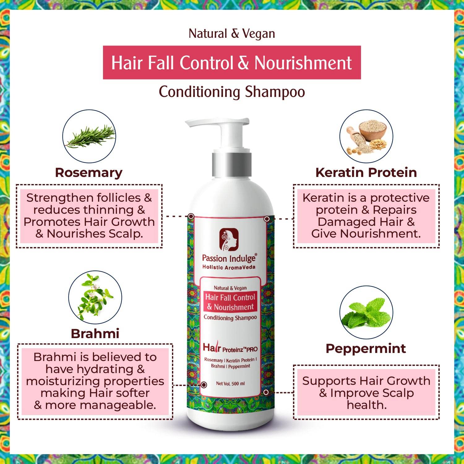 Professional Anti-Hairfall Conditioning Shampoo- HAIR PROTEINZ PRO-500 ml | Rosemary Shampoo - passionindulge