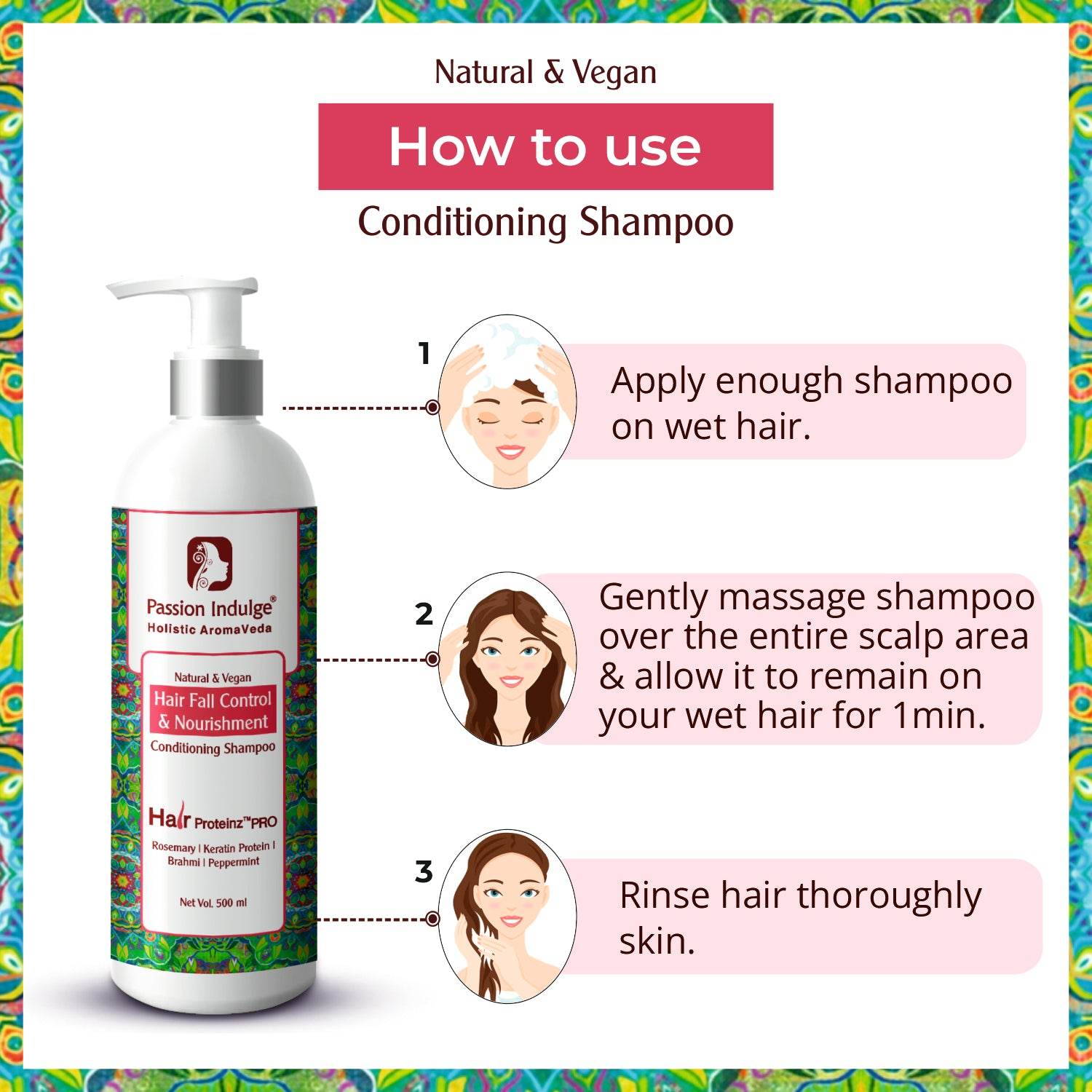 Professional Anti-Hairfall Conditioning Shampoo- HAIR PROTEINZ PRO-500 ml | Rosemary Shampoo - passionindulge
