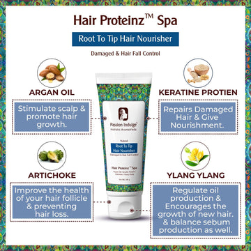 Hair Proteinz Spa Inbuilt Protein Booster | Nutrition for Hair | Repair Damaged Hair | Hair Fall Control | Dry Hair | Soft & Shine Hair | Natural | 100gm