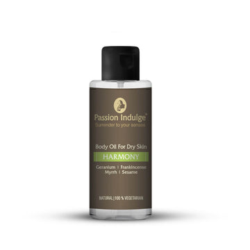 Harmony Body Massage Oil 100ml For Emotional Balance | Anxiety | Anti stress | Joint & Body Pain relief | Dry Skin | Aromatherapy | Natural & Vegan | Ayurvedic - passionindulge