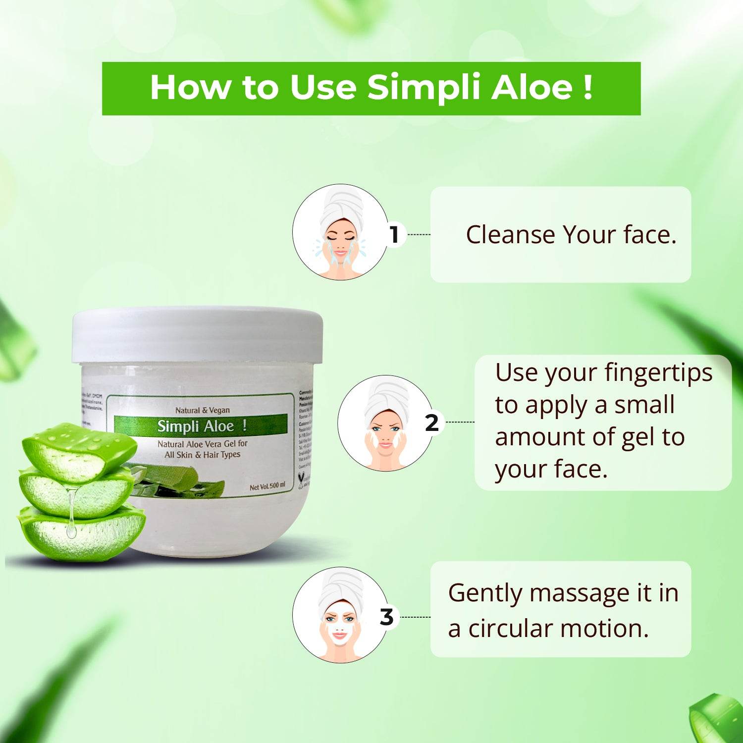 Professional Simpli Pro Aloe vera gel For Salon - 500 ml| Multipurpose natural Aloe Vera gel for all skin & hair type - passionindulge