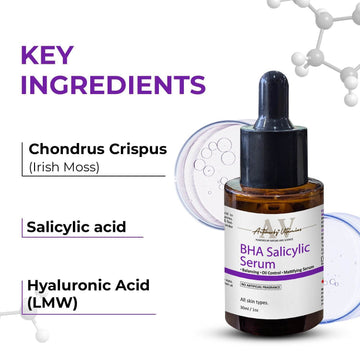 ACTIHERBZ vitamins BHA Salicylic Serum For Oil Control - 30ml | Face Serum for Oily skin, Spot Marks and Deep Hydration | For All Type Skin