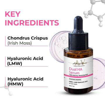 ACTIHERBZ vitamins DUAL Hyaluronic Acid Face Serum For Plum Youthful Skin, Hydrating Face Serum For Fine lines