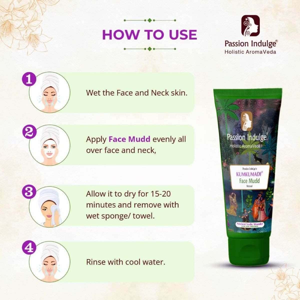 Kumkumadi Face Mudd Pack For Glowing & Shine Skin | Brightening | Anti-Aging | Face Pack with Saffron, Vetiver & 16 Herbs | Natural & Ayurvedic | All Skin Type 100gm - passionindulge
