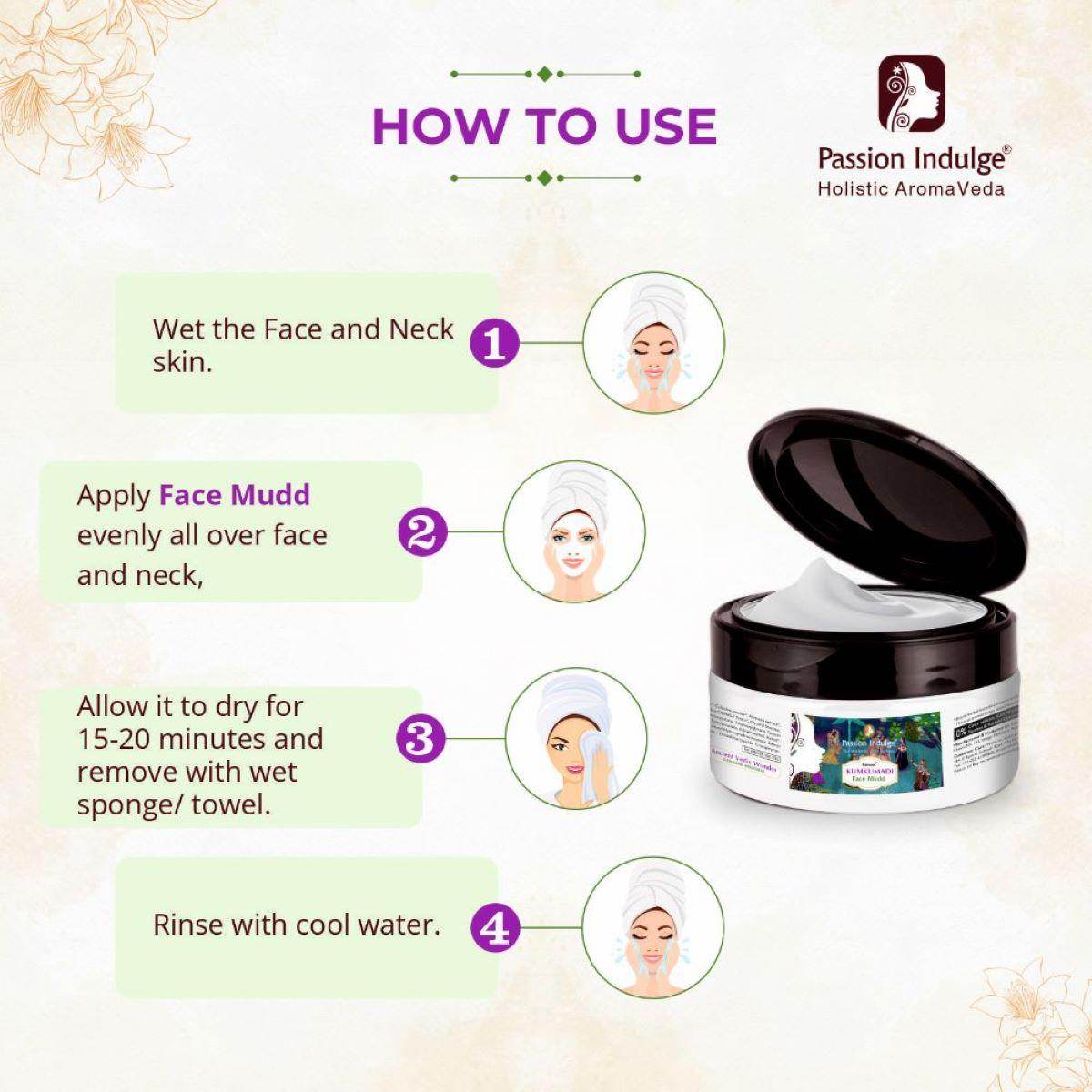 Kumkumadi Face Mudd Pack For Glowing & Shine Skin | Brightening | Anti-Aging | Face Pack with Saffron, Vetiver & 16 Herbs | Natural & Ayurvedic | All Skin Type 250gm - passionindulge