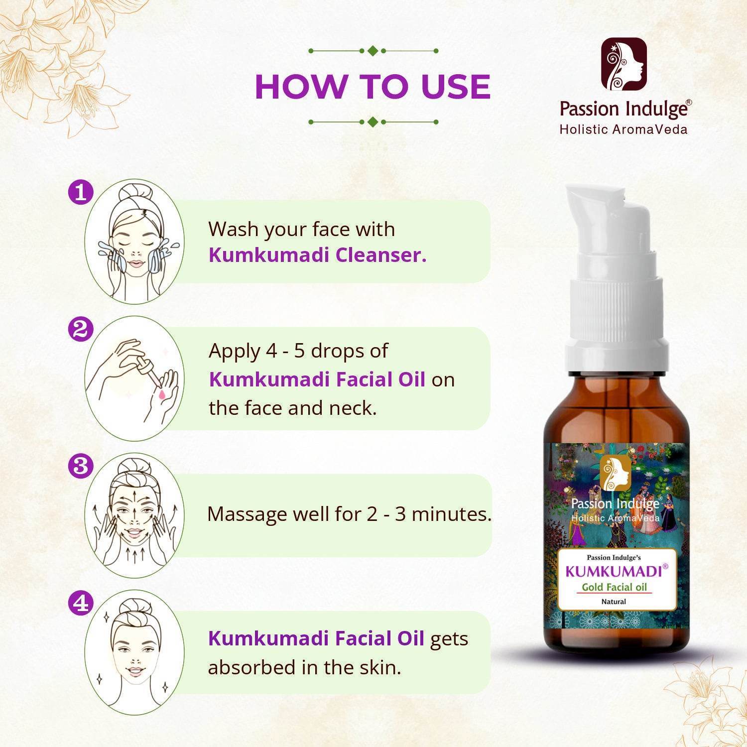 Kumkumadi Natural Handmade Bath Bar & Kumkumadi Facial Oil For Skin Glow, Shine & Brightness with Saffron, Vetiver and 16 Herbs - passionindulge