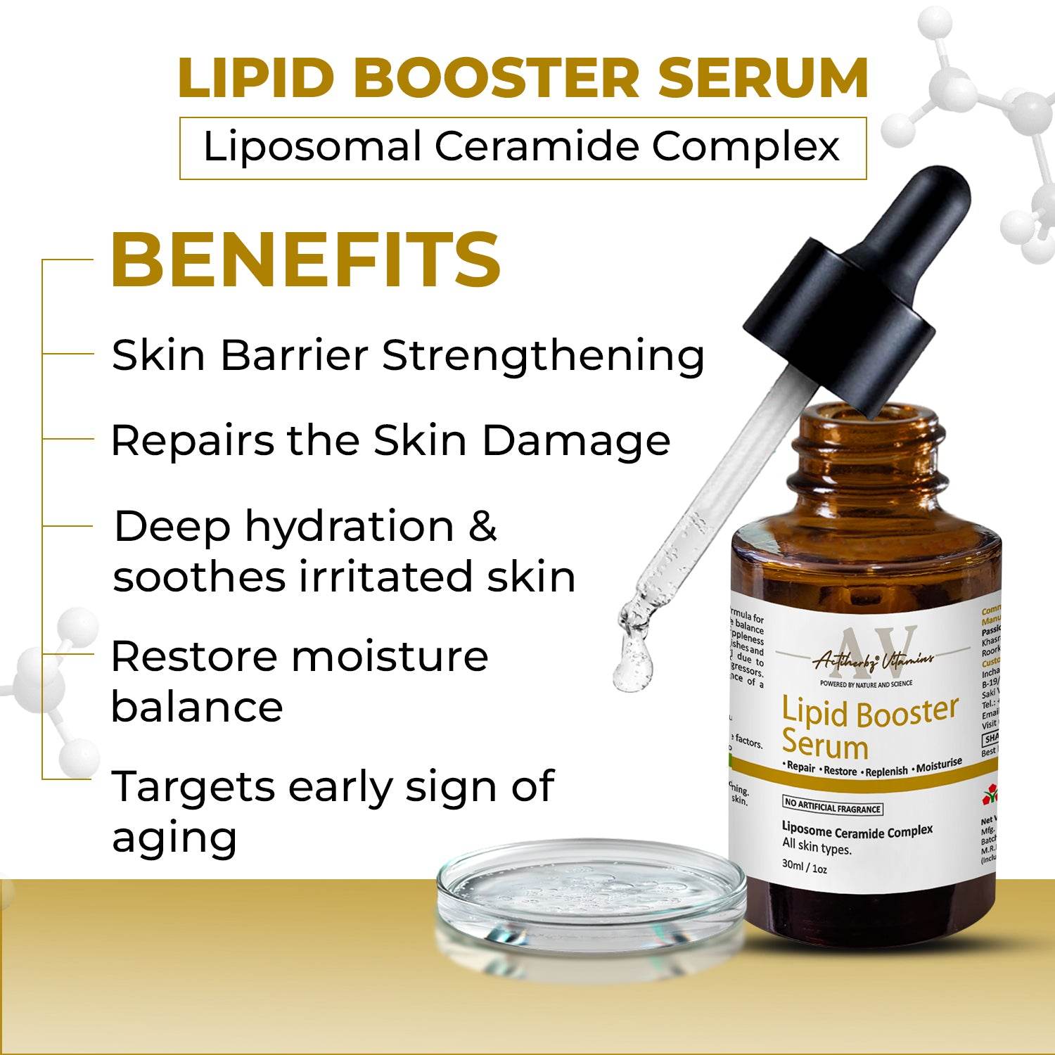 ADVANCE SKIN BARRIER COMBO - Passion Indulge Papain D10 Natural Hydra Gel Moisturizer-50gm & ACTIHERBZ vitamins Lipid Booster Face Serum- 30ml - passionindulge
