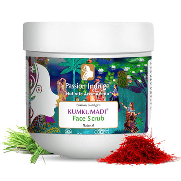 Kumkumadi Oil Face Scrub For Glowing Skin, Ayurvedic Exfoliating Scrub For Tan Removal And Blackheads | Plant Based Gentle Scrub (200 GM) - passionindulge
