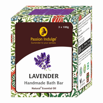 Handmade Bath Bar Soap Lavender-each 100gm | Natural & Vegan | Ayurvedic | Peta Certified(Pack of 3) - passionindulge