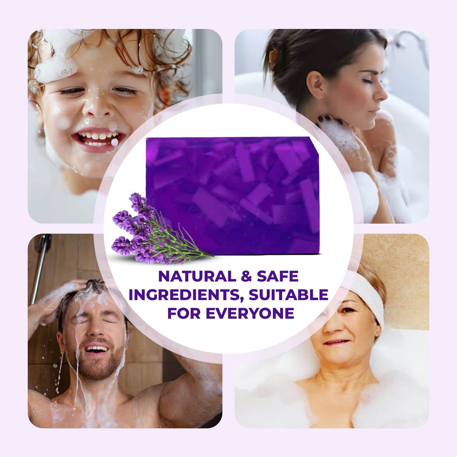 Handmade Bath Bar Soap Lavender-each 100gm | Natural & Vegan | Ayurvedic | Peta Certified(Pack of 3) - passionindulge