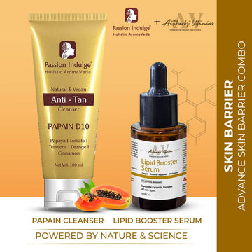 ADVANCE SKIN BARRIER COMBO - Passion Indulge Papaya Cleanser- 100ml & ACTIHERBZ vitamins Lipid Booster Face Serum- 30ml - passionindulge