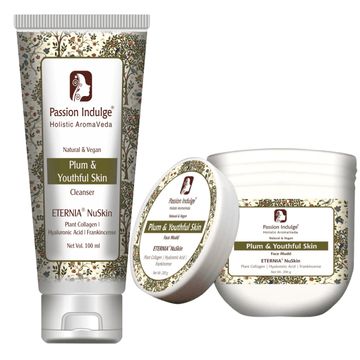 Eternia NuSkin Cleanser 100ml & Eternia NuSkin Face Mudd 200g For Youthful Skin, Anti-Aging | Anti-Wrinkle | Reduces Fine Lines & Wrinkles | Skin Hydration & Nourishes | Healthy Skin With Plant Collagen, Hyaluronic Acid & Frankincense | Natural - passionindulge