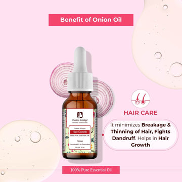 Onion Essential Oil | Helps for Hair Growth And Hair Fall Control | Natural & Vegan | All Hair Type - 10ml